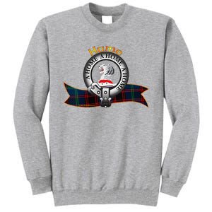 Hume Clan Tartan Crest Motto V Neck Tall Sweatshirt