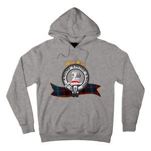 Hume Clan Tartan Crest Motto V Neck Tall Hoodie