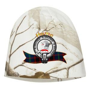 Hume Clan Tartan Crest Motto V Neck Kati - Camo Knit Beanie