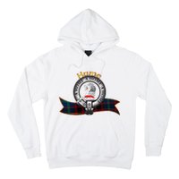 Hume Clan Tartan Crest Motto V Neck Hoodie