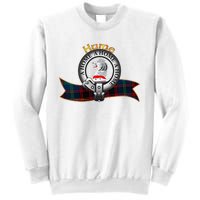 Hume Clan Tartan Crest Motto V Neck Sweatshirt