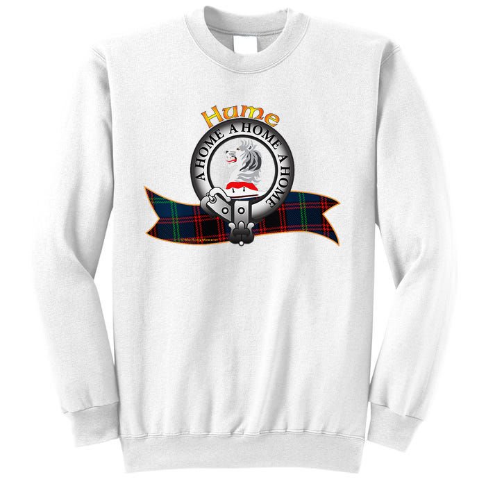 Hume Clan Tartan Crest Motto V Neck Sweatshirt