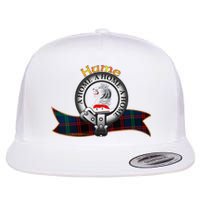 Hume Clan Tartan Crest Motto V Neck Flat Bill Trucker Hat