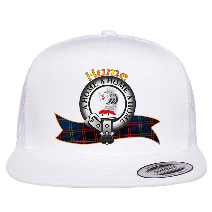 Hume Clan Tartan Crest Motto V Neck Flat Bill Trucker Hat