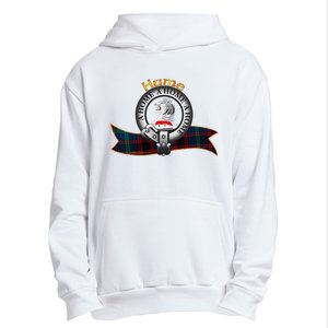 Hume Clan Tartan Crest Motto V Neck Urban Pullover Hoodie