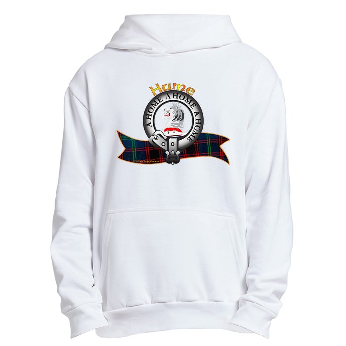 Hume Clan Tartan Crest Motto V Neck Urban Pullover Hoodie