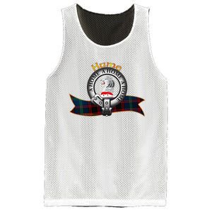 Hume Clan Tartan Crest Motto V Neck Mesh Reversible Basketball Jersey Tank