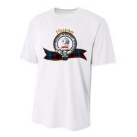 Hume Clan Tartan Crest Motto V Neck Performance Sprint T-Shirt