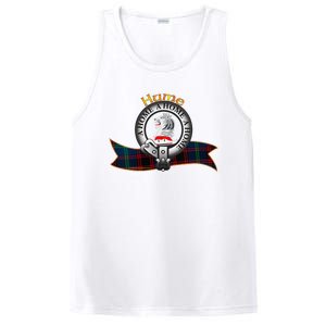 Hume Clan Tartan Crest Motto V Neck PosiCharge Competitor Tank