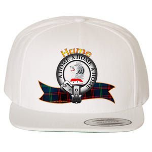 Hume Clan Tartan Crest Motto V Neck Wool Snapback Cap