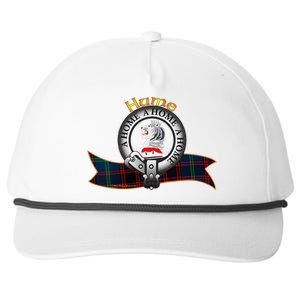 Hume Clan Tartan Crest Motto V Neck Snapback Five-Panel Rope Hat