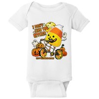 Halloween Costume Team Candy Corn I DonT Like You Either Baby Bodysuit