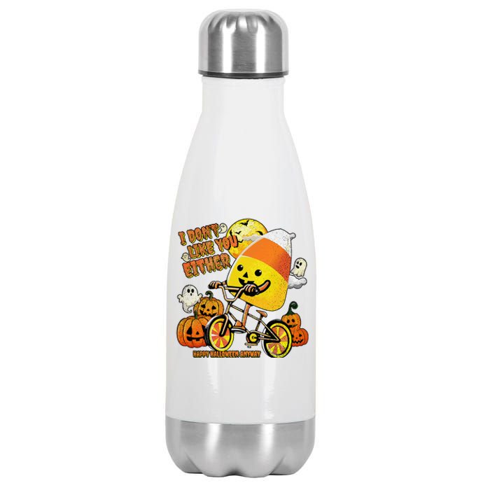 Halloween Costume Team Candy Corn I DonT Like You Either Stainless Steel Insulated Water Bottle