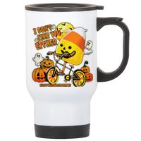 Halloween Costume Team Candy Corn I DonT Like You Either Stainless Steel Travel Mug