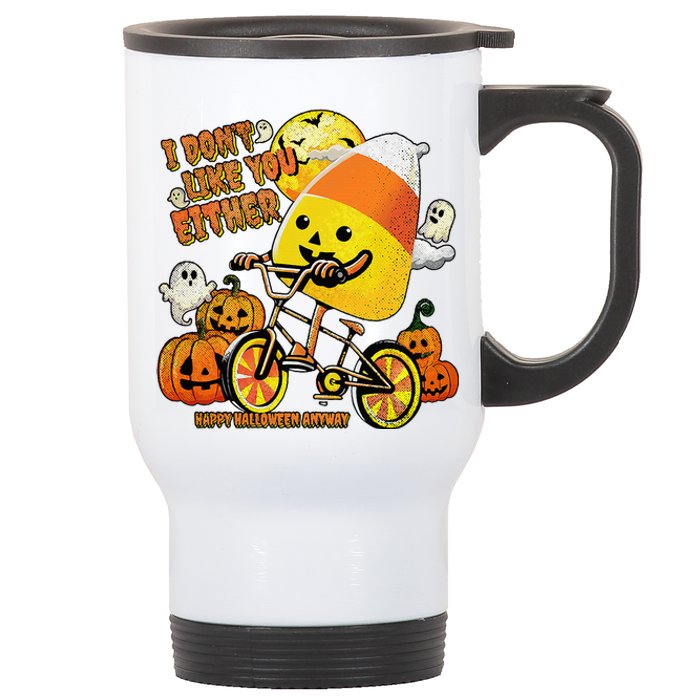 Halloween Costume Team Candy Corn I DonT Like You Either Stainless Steel Travel Mug