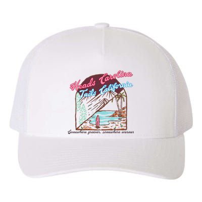 Heads Carolina Tails California Country Cowgirl Cowboy Yupoong Adult 5-Panel Trucker Hat