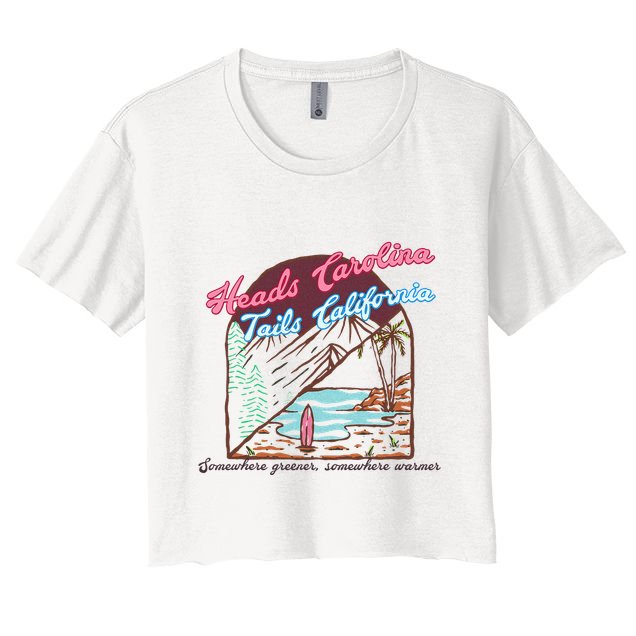 Heads Carolina Tails California Country Cowgirl Cowboy Crop Top