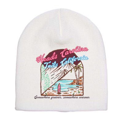 Heads Carolina Tails California Country Cowgirl Cowboy Short Acrylic Beanie