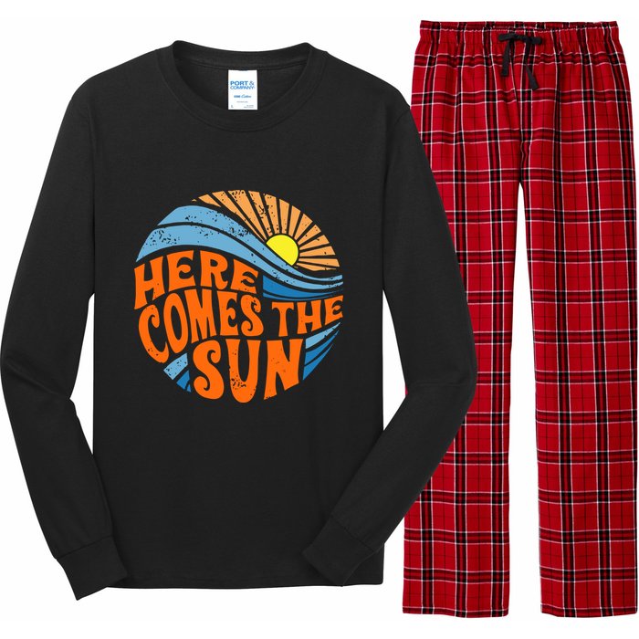 Here Comes The Sun  Beach  Summer Vacation Long Sleeve Pajama Set