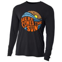 Here Comes The Sun  Beach  Summer Vacation Cooling Performance Long Sleeve Crew