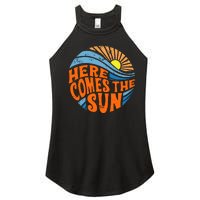 Here Comes The Sun  Beach  Summer Vacation Women’s Perfect Tri Rocker Tank