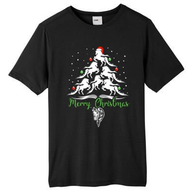 Horse Christmas Tree For Horse Lovers Xmas Gift Tall Fusion ChromaSoft Performance T-Shirt