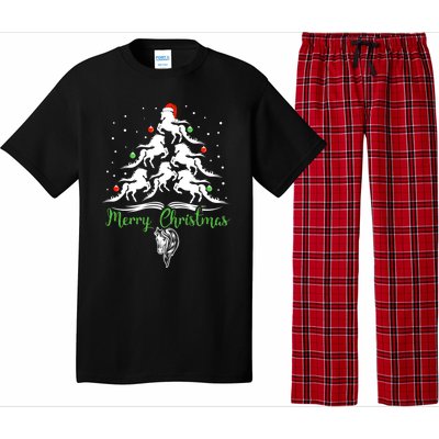 Horse Christmas Tree For Horse Lovers Xmas Gift Pajama Set