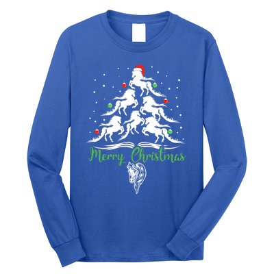 Horse Christmas Tree For Horse Lovers Xmas Gift Long Sleeve Shirt