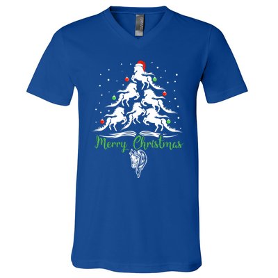 Horse Christmas Tree For Horse Lovers Xmas Gift V-Neck T-Shirt