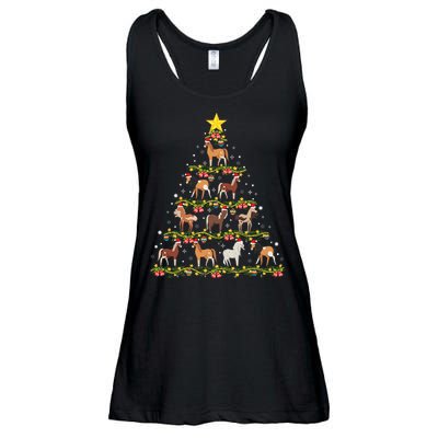 Horses Christmas Tree Horse Xmas Ornaments Ladies Essential Flowy Tank