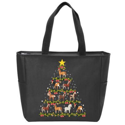 Horses Christmas Tree Horse Xmas Ornaments Zip Tote Bag