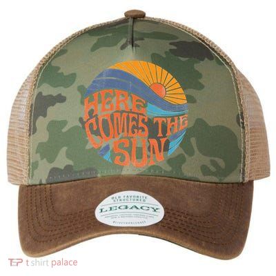 Here Comes the Sun Vintage Retro Sixties Surf Summer Beach Legacy Tie Dye Trucker Hat