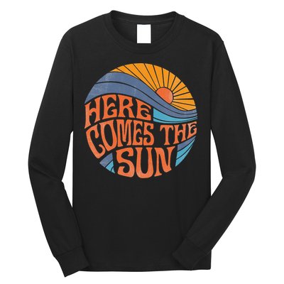 Here Comes the Sun Vintage Retro Sixties Surf Summer Beach Long Sleeve Shirt