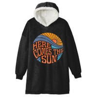 Here Comes the Sun Vintage Retro Sixties Surf Summer Beach Hooded Wearable Blanket