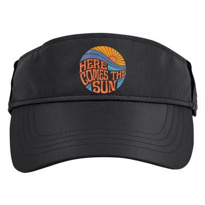Here Comes the Sun Vintage Retro Sixties Surf Summer Beach Adult Drive Performance Visor