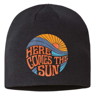 Here Comes the Sun Vintage Retro Sixties Surf Summer Beach Sustainable Beanie