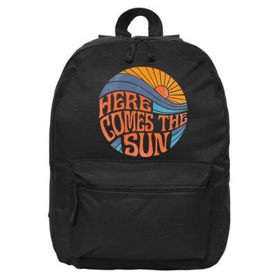Here Comes the Sun Vintage Retro Sixties Surf Summer Beach 16 in Basic Backpack