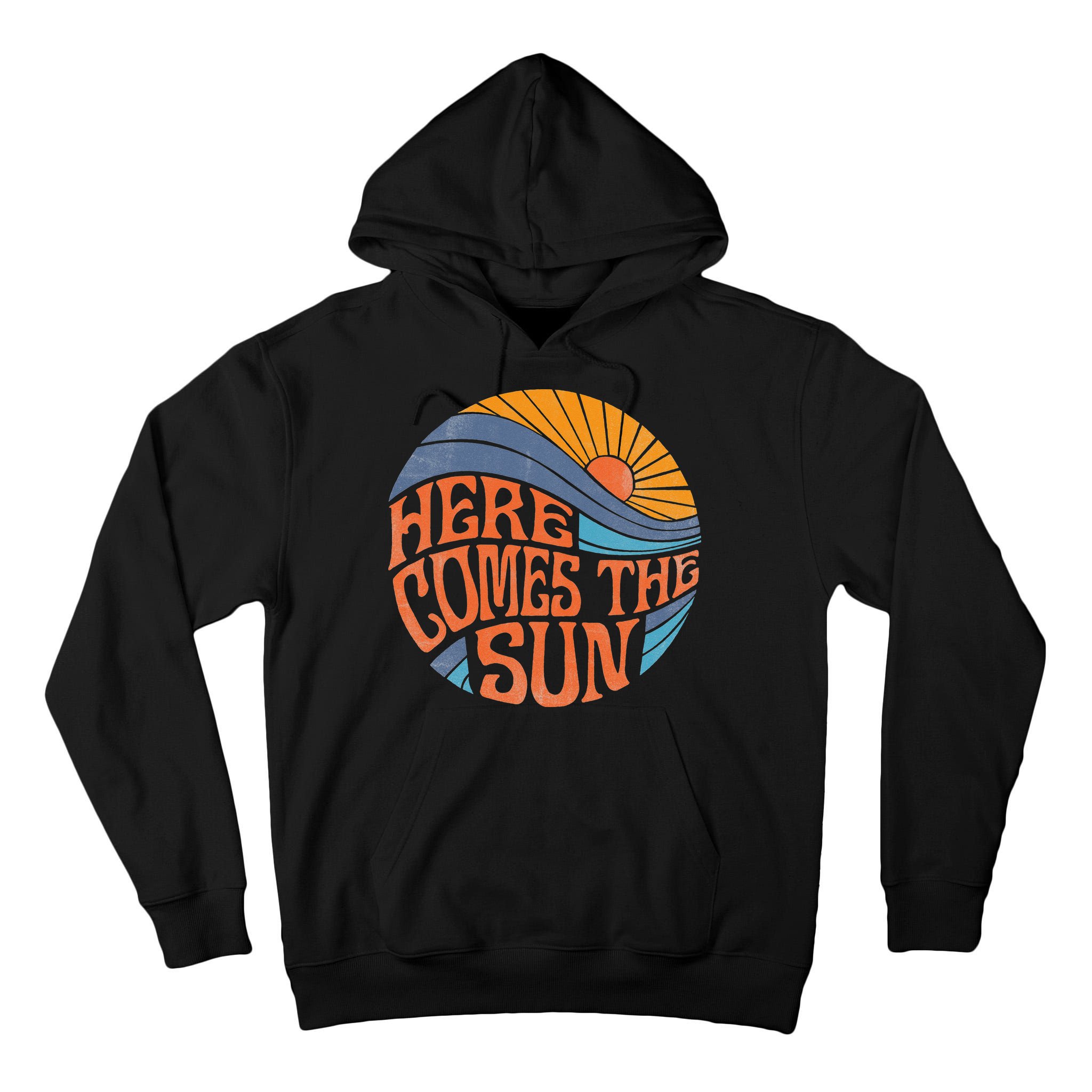 Here Comes the Sun Vintage Retro Sixties Surf Summer Beach Tall Hoodie