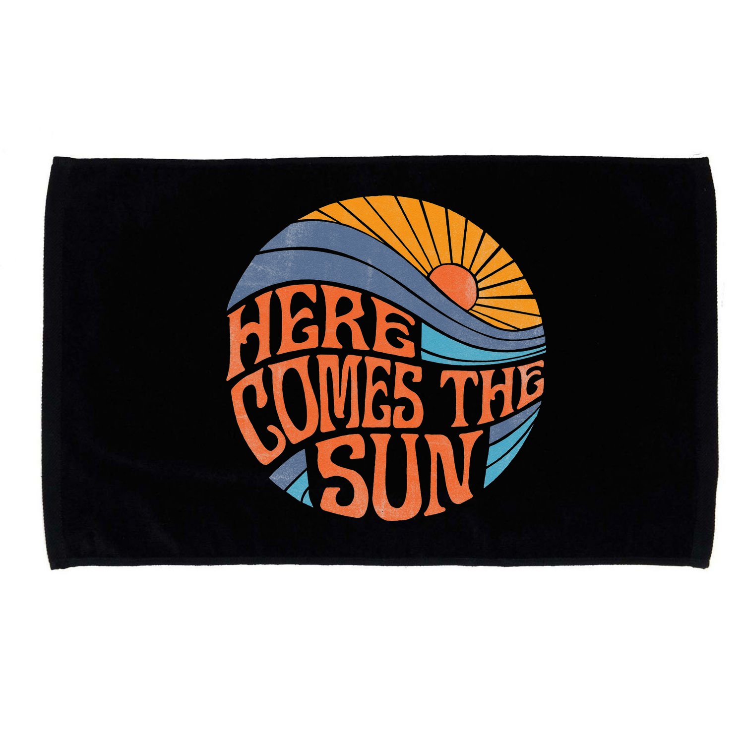 Here Comes the Sun Vintage Retro Sixties Surf Summer Beach Microfiber Hand Towel