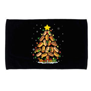 Hotdog Christmas Tree Merry Christmas Hotdog Lovers Microfiber Hand Towel