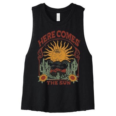 Here Comes The Sun Women's Racerback Cropped Tank