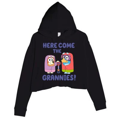 Here Come The Grannies Bluyye Grannies Crop Fleece Hoodie