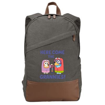 Here Come The Grannies Bluyye Grannies Cotton Canvas Backpack