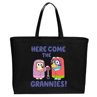 Here Come The Grannies Bluyye Grannies Cotton Canvas Jumbo Tote