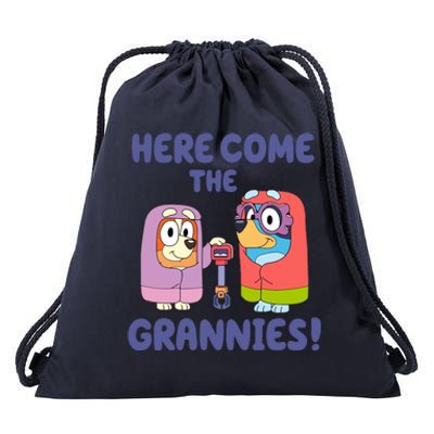 Here Come The Grannies Bluyye Grannies Drawstring Bag