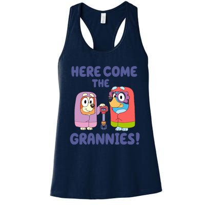 Here Come The Grannies Bluyye Grannies Women's Racerback Tank