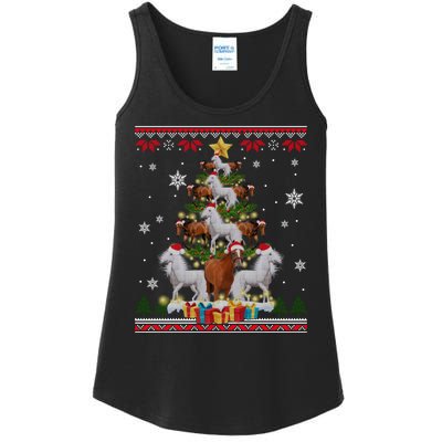 Horse Christmas Tree Xmas Lover Gift Ugly Christmas Ladies Essential Tank