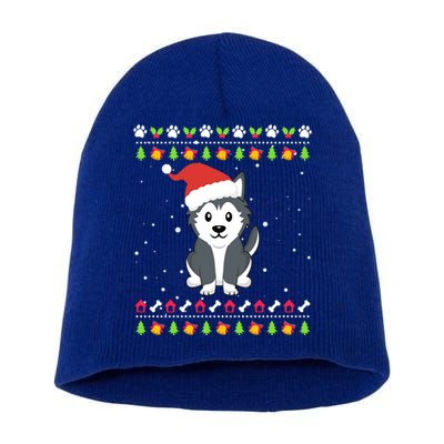 Husky Christmas Ugly Christmas Meaningful Gift Short Acrylic Beanie