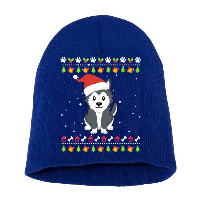 Husky Christmas Ugly Christmas Meaningful Gift Short Acrylic Beanie