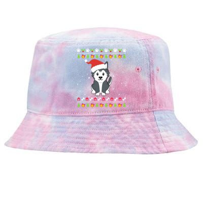 Husky Christmas Ugly Christmas Meaningful Gift Tie-Dyed Bucket Hat